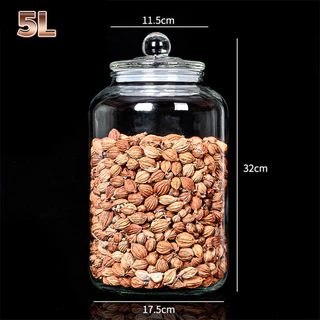 chishop โหลแก้ว พร้อมฝาปิด อเนกประสงค์ ขนาด 2L/3L/5L สำหรับเก็บวัตถุดิบในครัว
