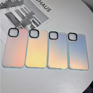 เคสเลเซอร์สีรุ้ง เคสไอโฟน11 For iPhone 11 12 13 14 15 Pro Max X XR XS Max 7 8 Plus เคส กันกระแทก กันกระแทก ซิลิโคนนุ่ม