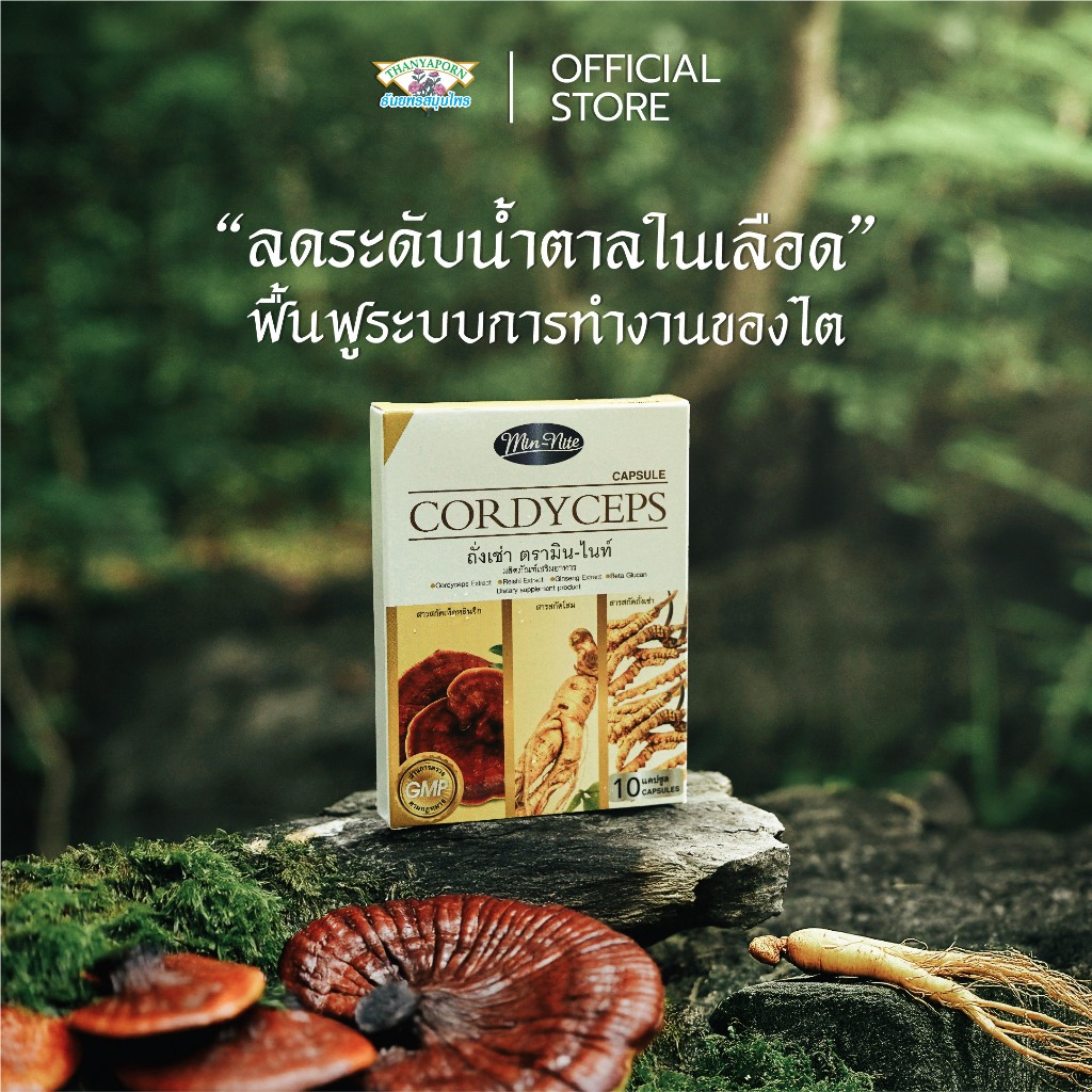 สารสกัดจากถั่งเช่า ตรามิน-ไนท์ แคปซูล CORDYCEPS CAPSULE MIN-NITE BRAND