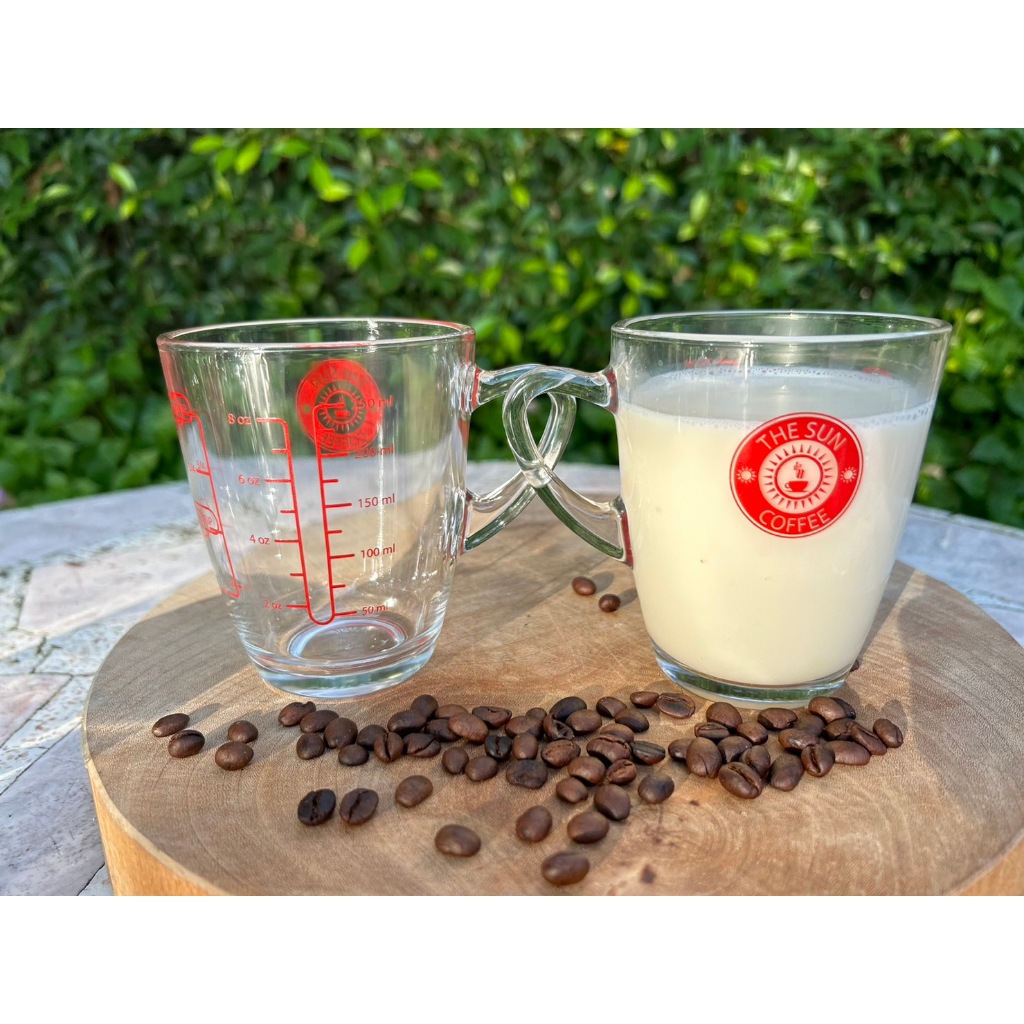 (ราคาใบละ) แก้วตวงมีหูจับ The Sun สเกล 8 ออนซ์/250ml /1cup สินค้าพร้อมส่งทันที 2-4 วันได้รับของ