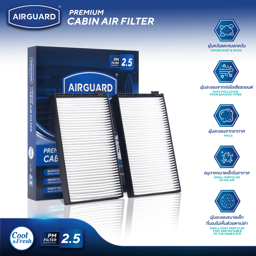 [PM2.5] AIRGUARD กรองแอร์ HYUNDAI H1 / STARIA