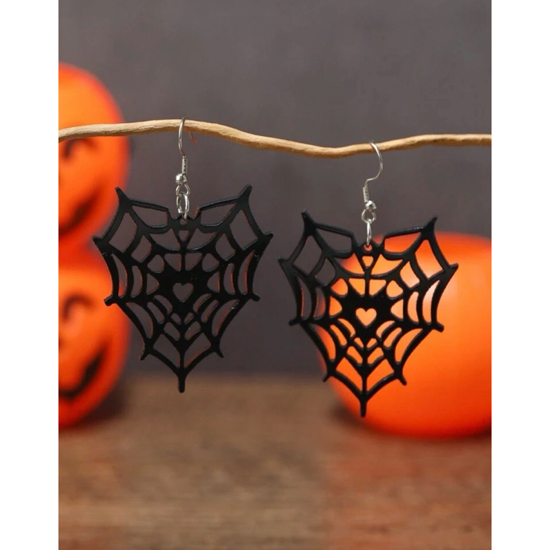 🕸️ต่างหูใยแมงมุม Spider Web 🕸️ ต่างหูฮาโลวีน Halloween พร้อมส่ง