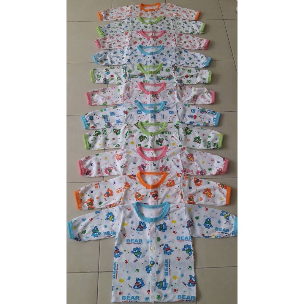 (แพ็ค 5 ตัว)เสื้อแขนยาวแบบกระดุมหน้าและแบบสวมเด็ก ไซส์S เด็กแรกเกิด-6เดือน  คละสีคละลาย (ลายเสื้อเปลี่ยนไปตามรอบการผลิต