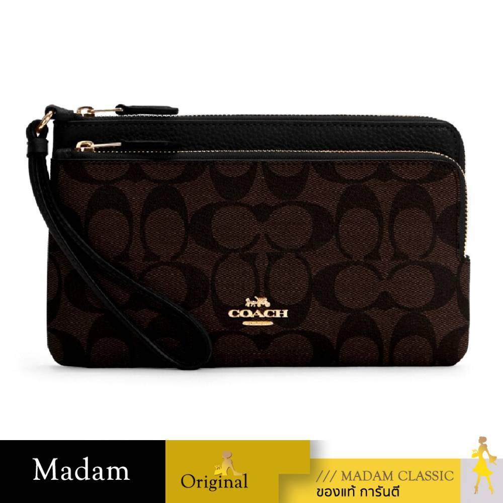กระเป๋าคล้องมือ COACH C5576 DOUBLE ZIP WALLET IN SIGNATURE CANVAS (IMAA8)
