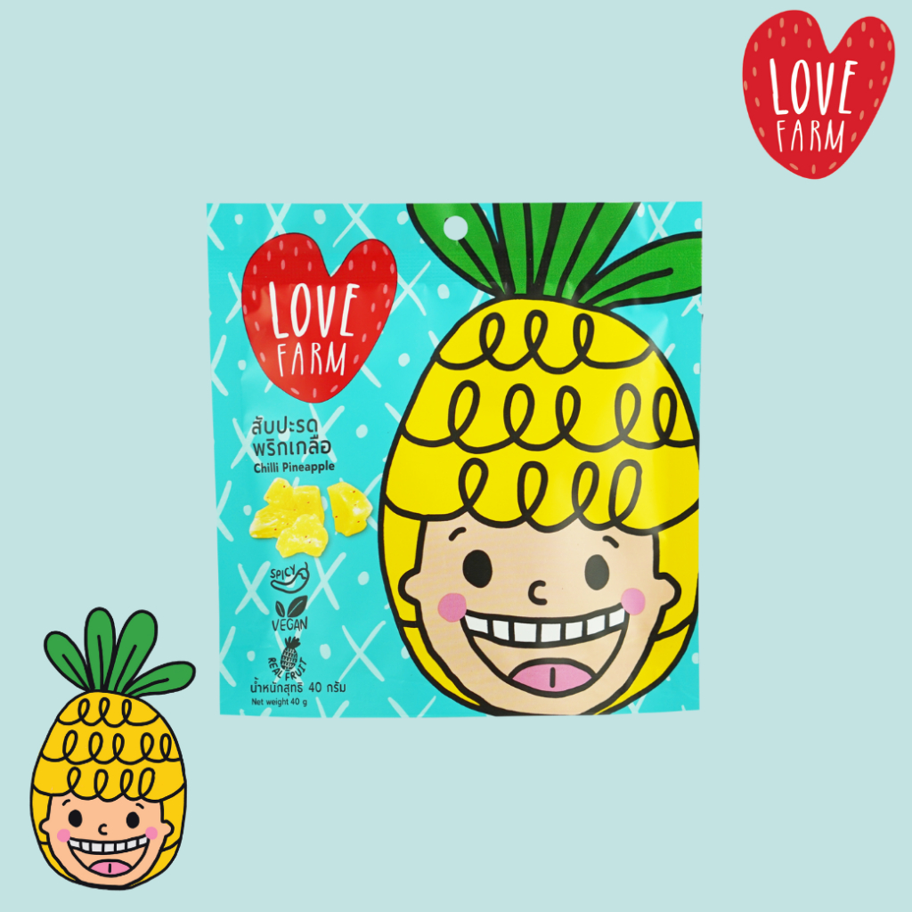 🍍(สับปะรดพริกเกลือ 650 กรัม) 💖เลิฟฟาร์ม (LOVEFARM) สับปะรด พริกเกลือ ผลไม้อบแห้ง