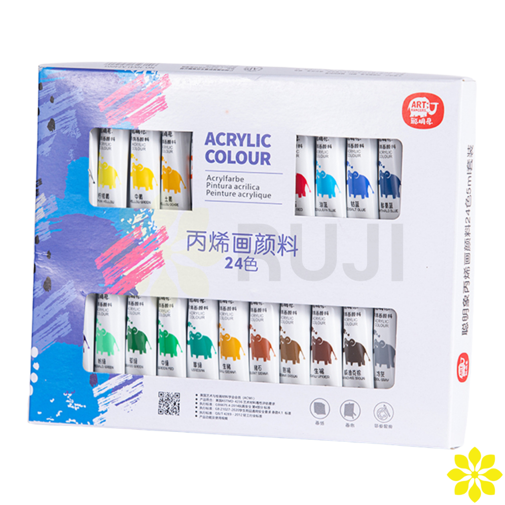 ART RANGERS A24005 24สี ชุดสีอะคริลิค Acrylic Colour 24x5ml. กันน้ำ เพ้นท์ภาพ รองเท้า ผ้า ไม้ acryli