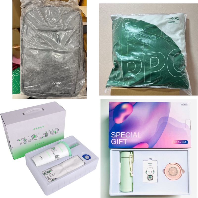 กระเป๋าเป้ Oppo/ หมอนอิงสี่เหลี่ยม Oppo/ Oppo Spacial Gift Box set 3 in 1 /พร้อมส่งทุกชิ้น