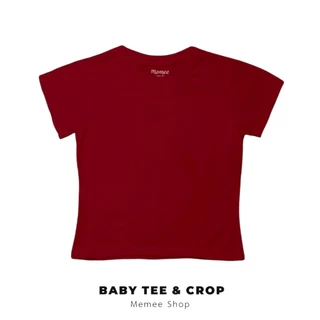Memee ~ เสื้อยืดผ้าคอตตอน Baby Tee (สีพื้นไม่มีลาย)เสื้อผู้หญิง