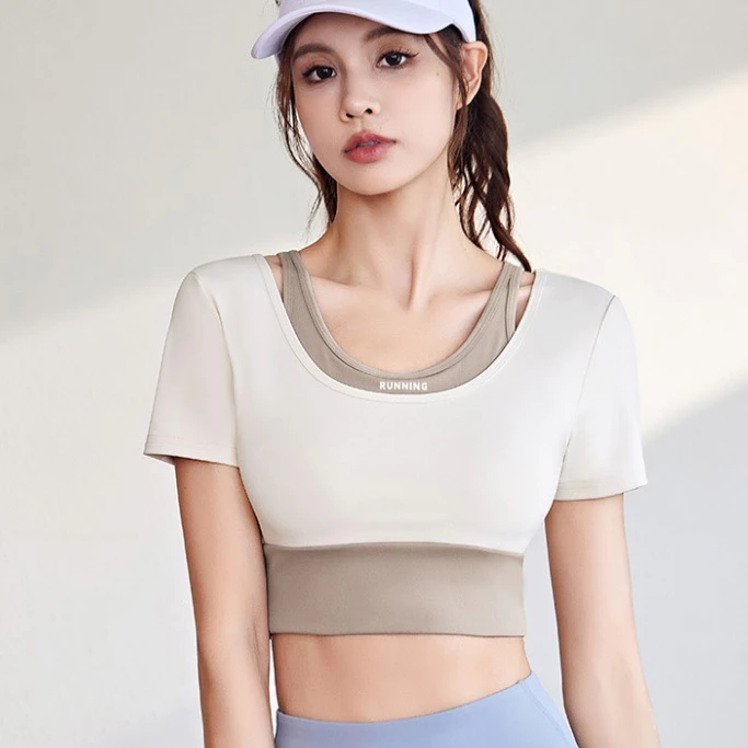 MVP Sport สปอร์ตบราแขนสั้น ทูโทน โยคะ ฟิตเนส หลายสี thumbnail 7