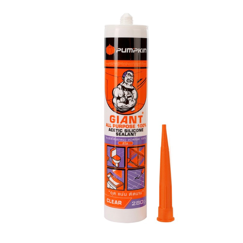 PUMPKIN ไจแอนด์ กาวซิลิโคนยาแนว 100% ชนิดกรด สีใส 280 g