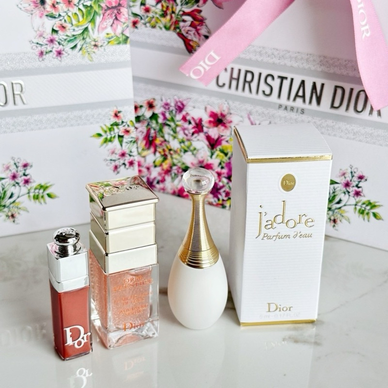 Dior Miniature Set 3 Pcs. -  Serum Lip Gloss & Perfume