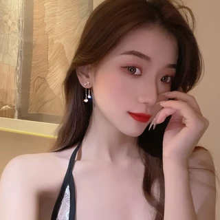 COD❤️ต่างหูเงินS925โบว์พู่เพทายหรูหราสไตล์เกาหลีแฟชั่นระดับไฮเอนด์เครื่องประดับสำหรับผู้หญิง-a.one