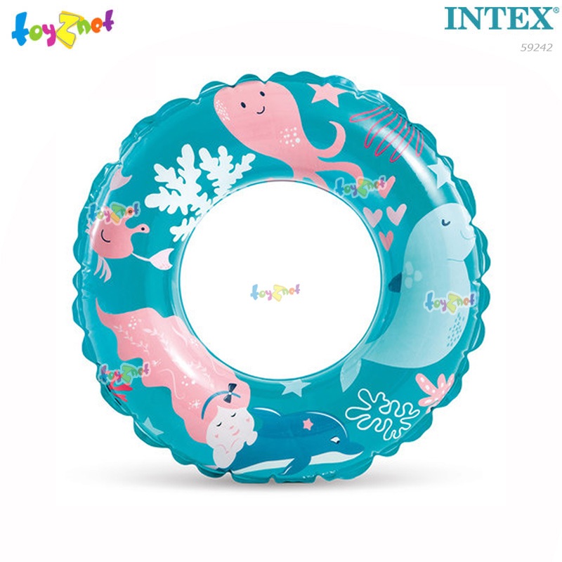 Intex ห่วงยางใสลายการ์ตูน 24 นิ้ว (61 ซม.) นางเงือกและสัตว์น้ำใต้ทะเล รุ่น 59242