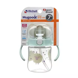Richell(ริเชล) Restock แก้วน้ำกันสำลัก Mugood ขนาด 200 ml MUGOODI Straw Cup