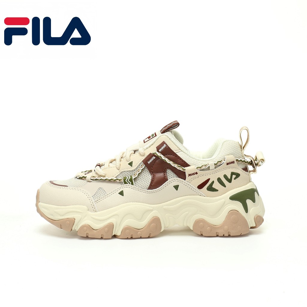 FILA FLUID 5 รองเท้าลำลองแฟชั่นสำหรับผู้หญิงรองเท้ากีฬาสีเหลืองและสีขาว F12W432101FTP