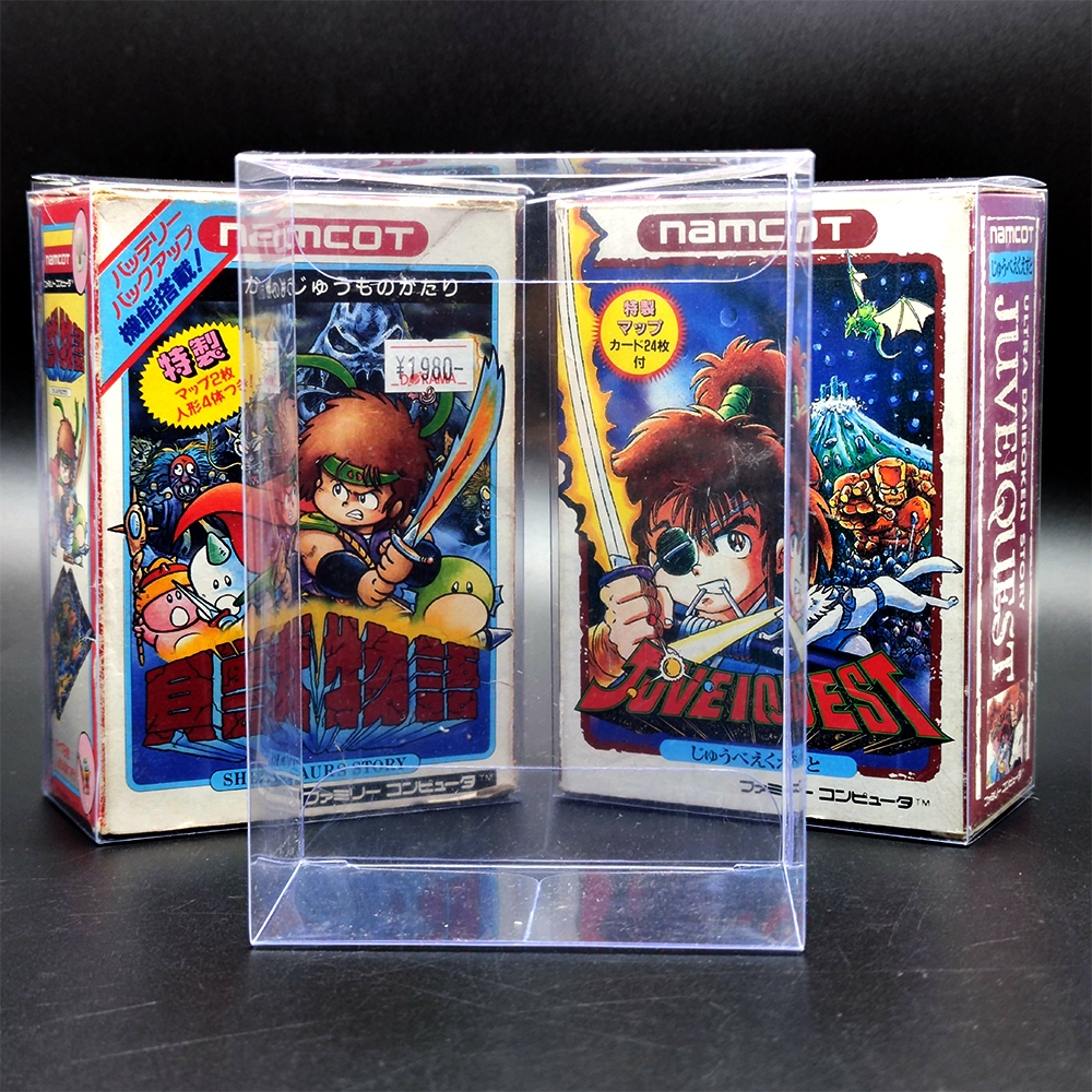 Famicom namcot BIG กล่องใหญ่ กล่องพลาสติกใส ขนาด Kaijuu Monogatari Juvei Quest กล่องใส ตำนานนักรบหอย กันฝุ่น family
