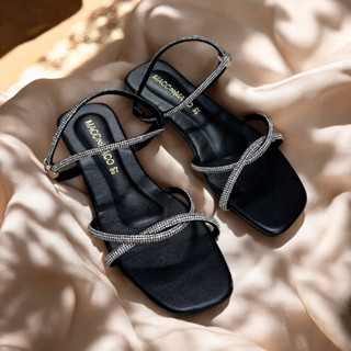 รองเท้าแฟชั้นเส้นเพชร QYP-948 ใส่ได้ 2 แบบ รัดข้อและแบบสวม แ…