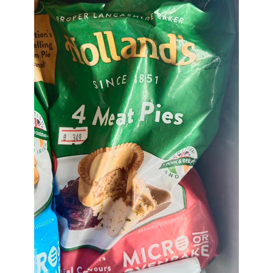 HOLLANDS English Meat Pies * 4 PACK * INCLUDES POLY BOX AND FROZEN GEL PACK / 564g
