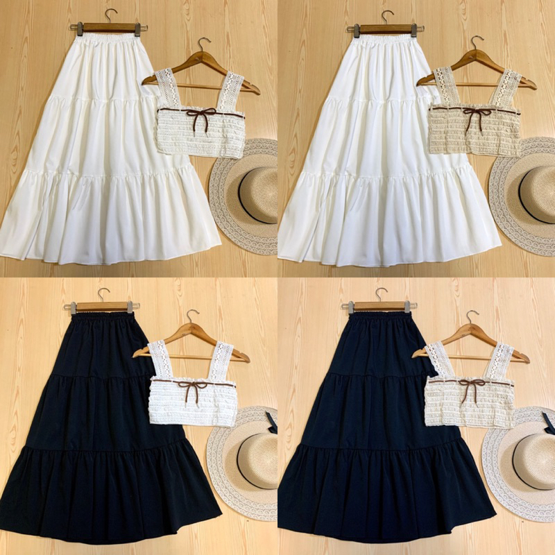 LILY ชุดเซ็ต 2 ชิ้น[เสื้อ+กระโปรง][มีขายแยก] ชุดน่ารักๆ ชุดใส่เที่ยว งานสวยหยิบใส่ได้ตลอดค่า