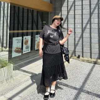 Thua ngok Skirt (กระโปรงยาวน้องถั่วงอก) ผ้าลูกไม้ยืด 🍦🥜 กระโปรงสาวอวบอ้วน | Geebeety