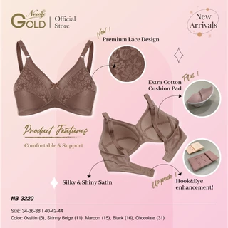 NEWY BRA 3220 *บราในตำนาน* บราไร้โครง ยกทรงแบรนด์ไทย รุ่นอัพเกรด!! ฟองบาง3มิล ตกแต่งลูกไม้