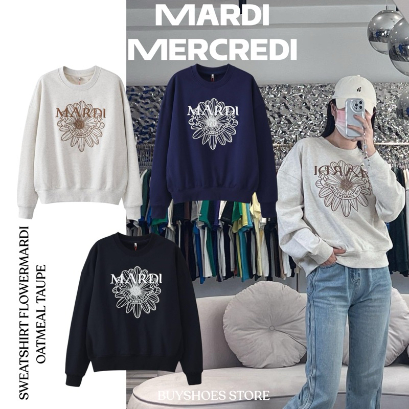 พร้อมส่ง  Mardi Mercredi‘ SWEATSHIRT FLOWERMARDI