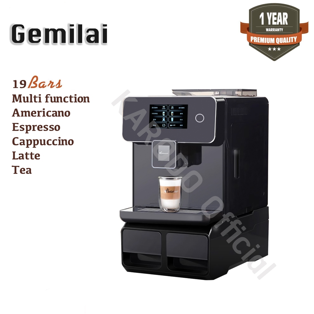 [พร้อมส่ง] เครื่องชงกาแฟสดอัตโนมัติ A10S ทัชสกรีน 19bar ระบบดูดน้ำ (ทำหลายเครื่องดื่มในเครื่องเดียว)