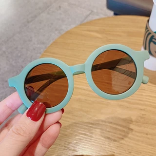 แว่นตาเด็ก แว่นตาเด็กแฟชั่น ทรงกลม สีพื้น มีหลายสีให้เลือก กันแดด #60004