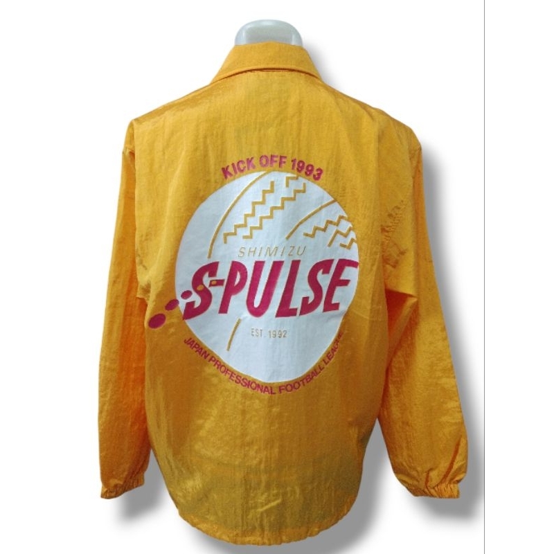 เสื้อแจ็คเก็ตผ้าร่มกระดุมแขนยาวแบรนด์CATEGORY-1 J.LEAGUE OFFICIAL Shimizu S-Pulse 90sSize Lรอบอก49"ย
