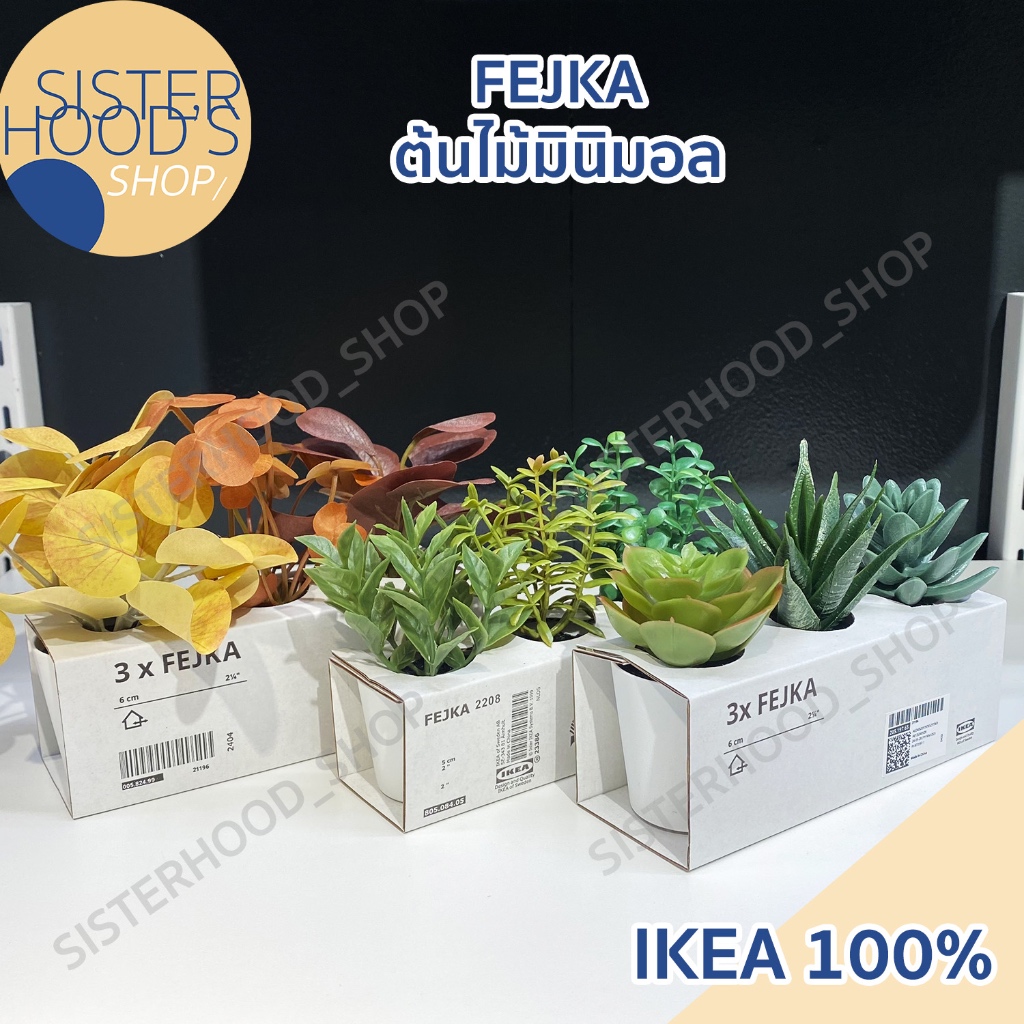 [ส่งเร็ว] ของแท้ IKEA ไม้ประดิษฐ์ในกระถาง ต้นไม้ปลอม มินิมอล ตกแต่งบ้าน มี 3 ชิ้น รุ่น FEJKA อิเกีย
