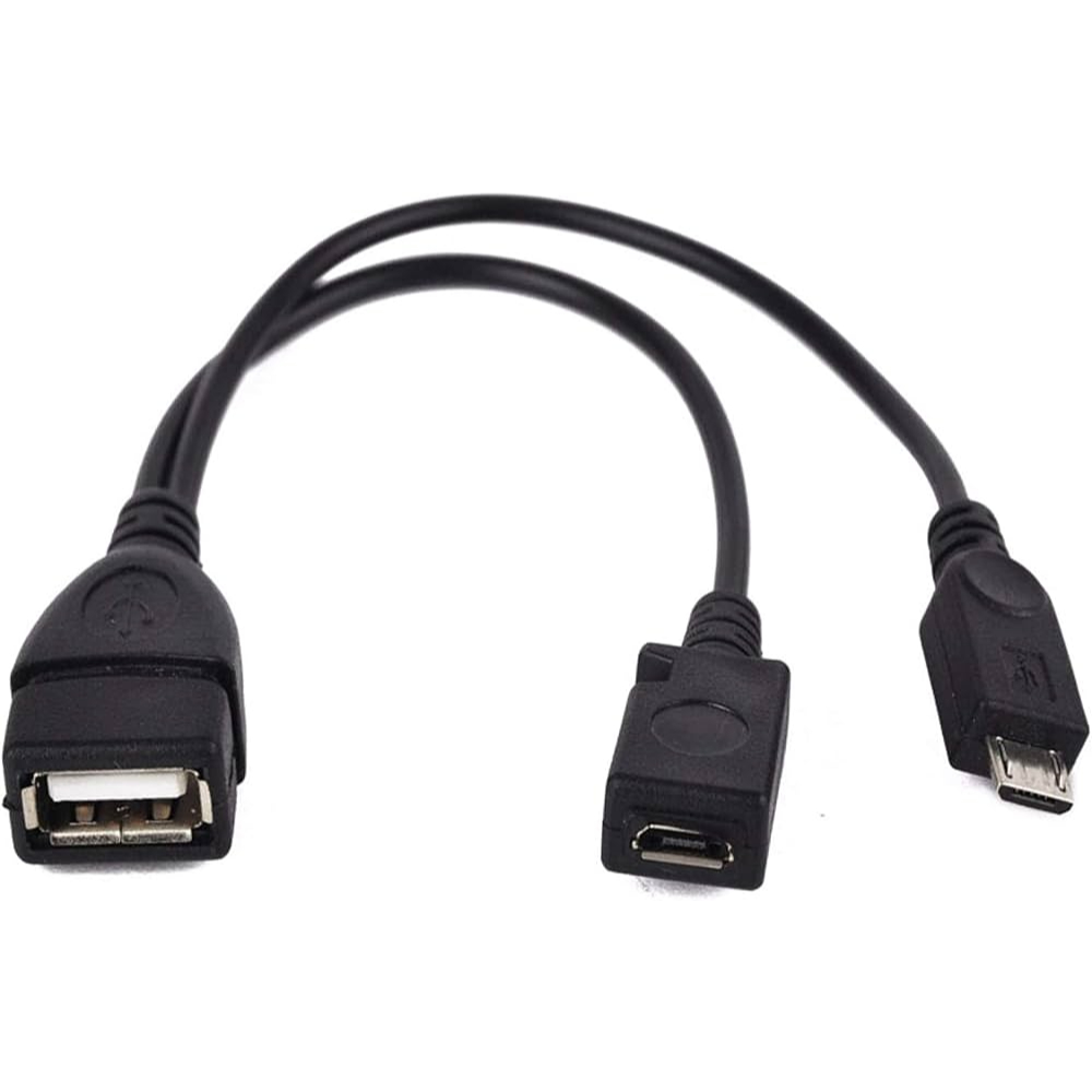 2 In 1 OTG Micro USB Host Power Y Splitter USB Adapter to Micro 5 Pin Male Female Cable