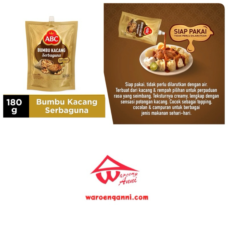 Indonesia Bumbu Kacang Serbaguna ABC / ABC Multipurpose Peanut Sauce 180 gram