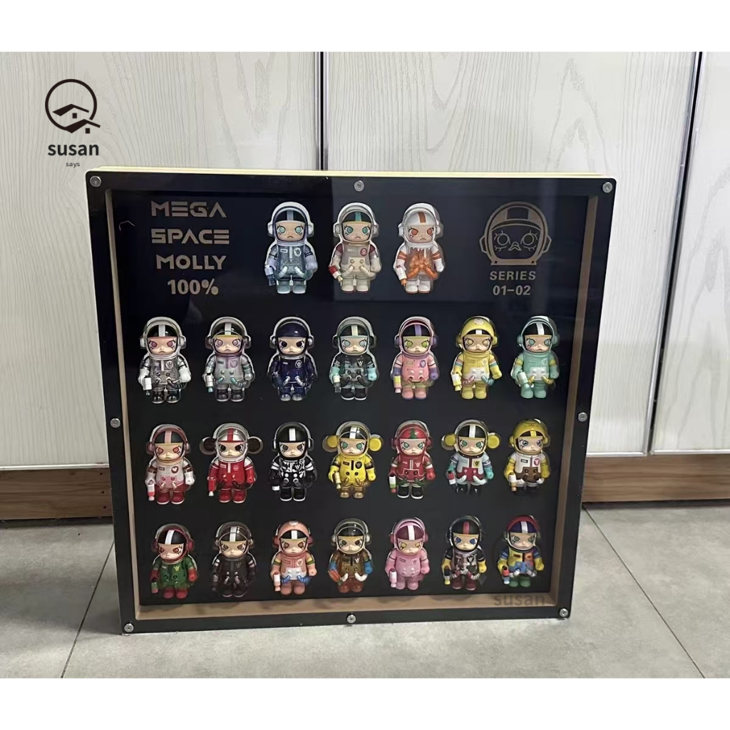 ส่งไว ตู้โชว์โมเดล art toy กล่องเก็บโมเดล POPMART 100% SPACE MOLLY series v1-v2-v3