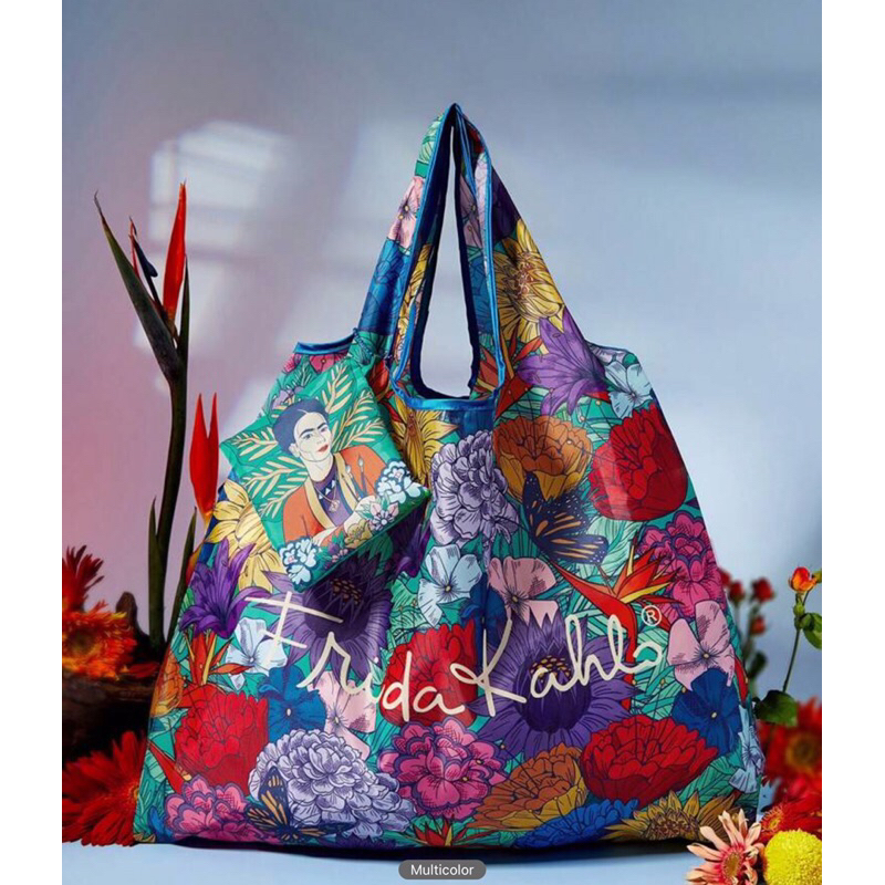 [พร้อมส่ง ] ถุงผ้า Frida Kahlo พับได้ พกพาสะดวก งานแท้