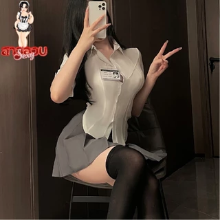 SUPER SEXY ชุดคอสเพลย์สาวอวบ ชุดนักศึกษา ชุดเซ็กซี่ 💞ไซต์ M-5XL นน 40-100 kg กระโปรงสั้น พร้อมป้ายชื่อ M-886