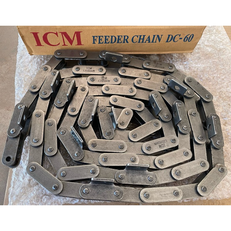 โซ่คอลำเลียง/โซ่ชุดป้อนลำเลียงรถเกี่ยวข้าว DC60 คูโบต้า(แท้ ICM)👍รหัส CB-60038
