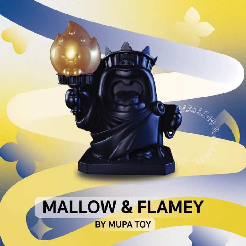 (พร้อมส่ง,ร้านไทย) mupa toy ศิลปินไทย Mallow & Flamey Liberty Light Black เทพีเสรีภาพ สีดำ arttoy de