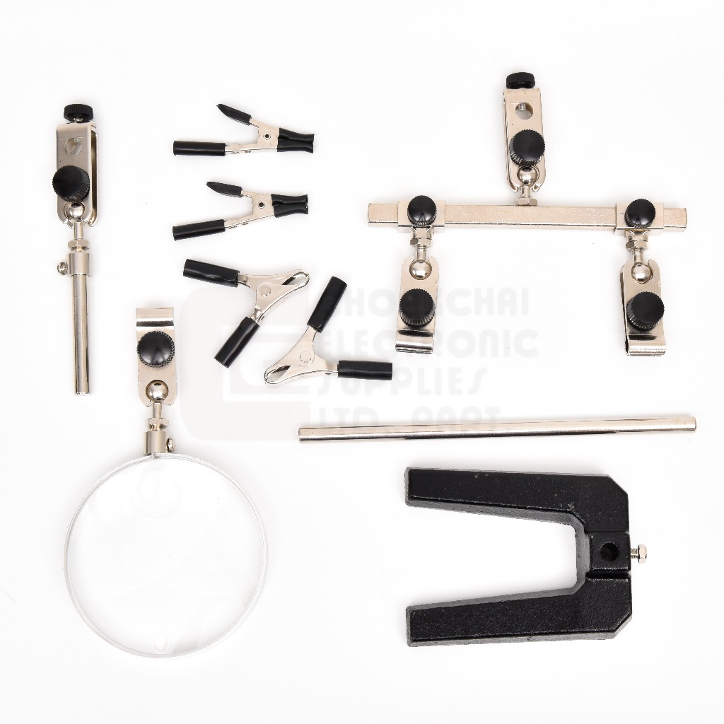 Goot ST-93 แท่นช่วยบัดกรี ขนาดใหญ่ ปากคีบชิ้นงาน+แว่นขยาย 3x ตัวคลิปกว้างสุด 200มม ฐานหนัก ความมั่นคงสูง Made in Japan - รูปที่ 4