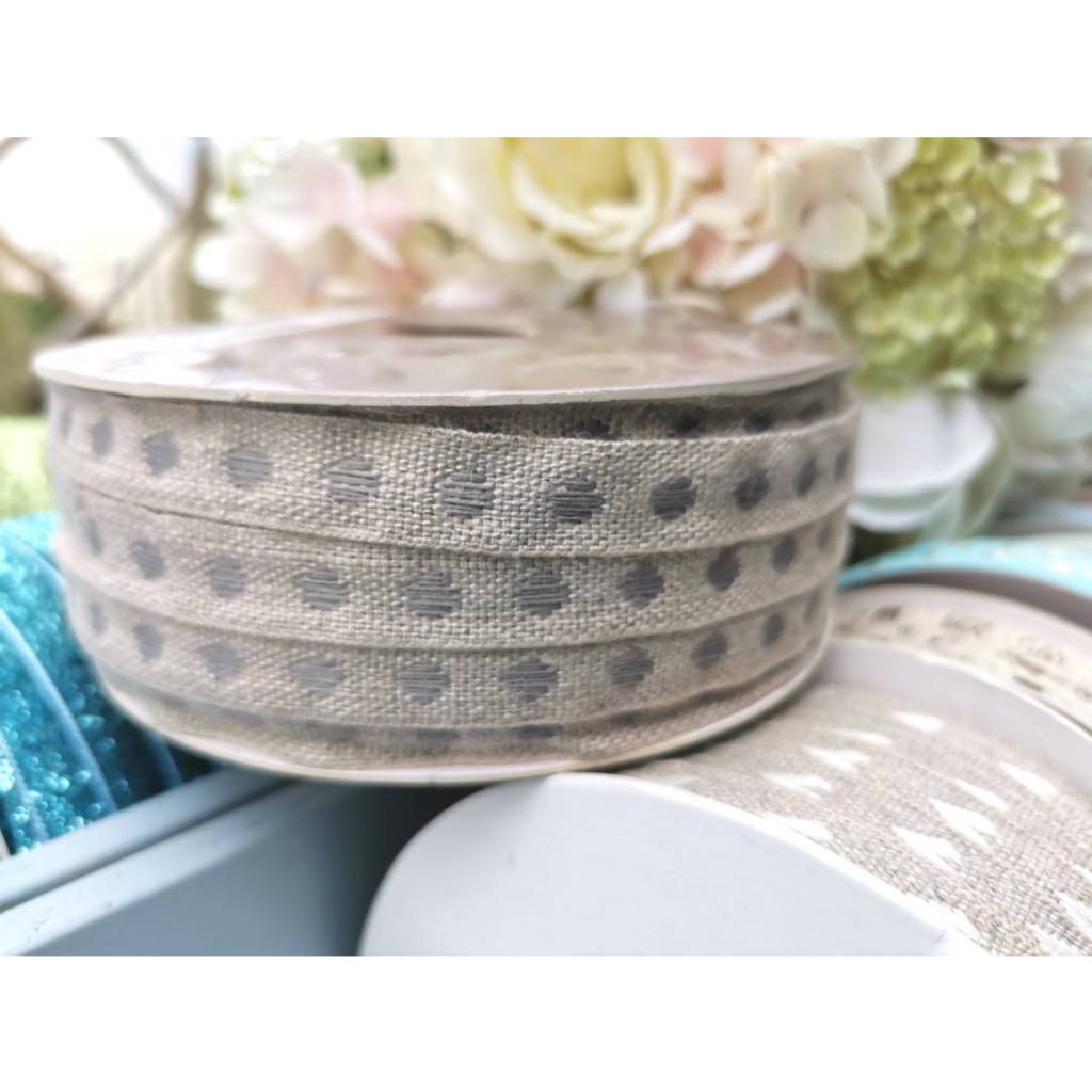 🌿 ริบบิ้น (1cm.-005) สีนู๊ด เอิร์ธโทน สำหรับทำสายคล้อง ราคาต่อหลา 🌿 - รูปที่ 3