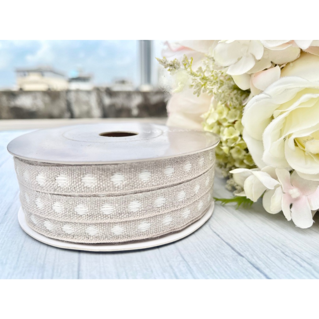 🌿 ริบบิ้น (1cm.-005) สีนู๊ด เอิร์ธโทน สำหรับทำสายคล้อง ราคาต่อหลา 🌿 - รูปที่ 4