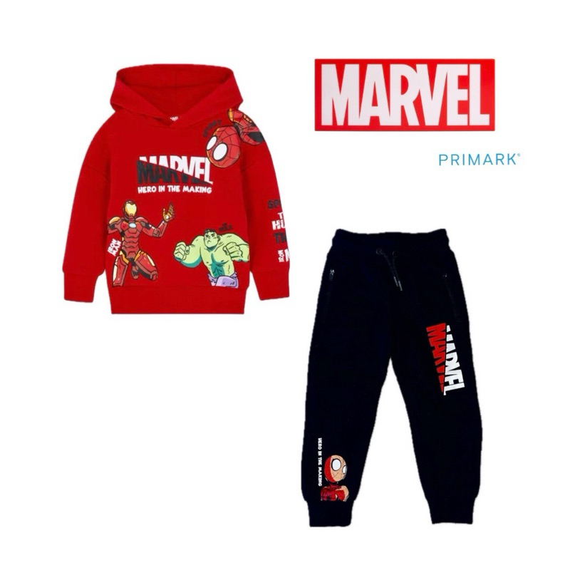 Marvel primark ชุดเซตกันหนาวลูกชายมีฮูต *2-3/3-4y