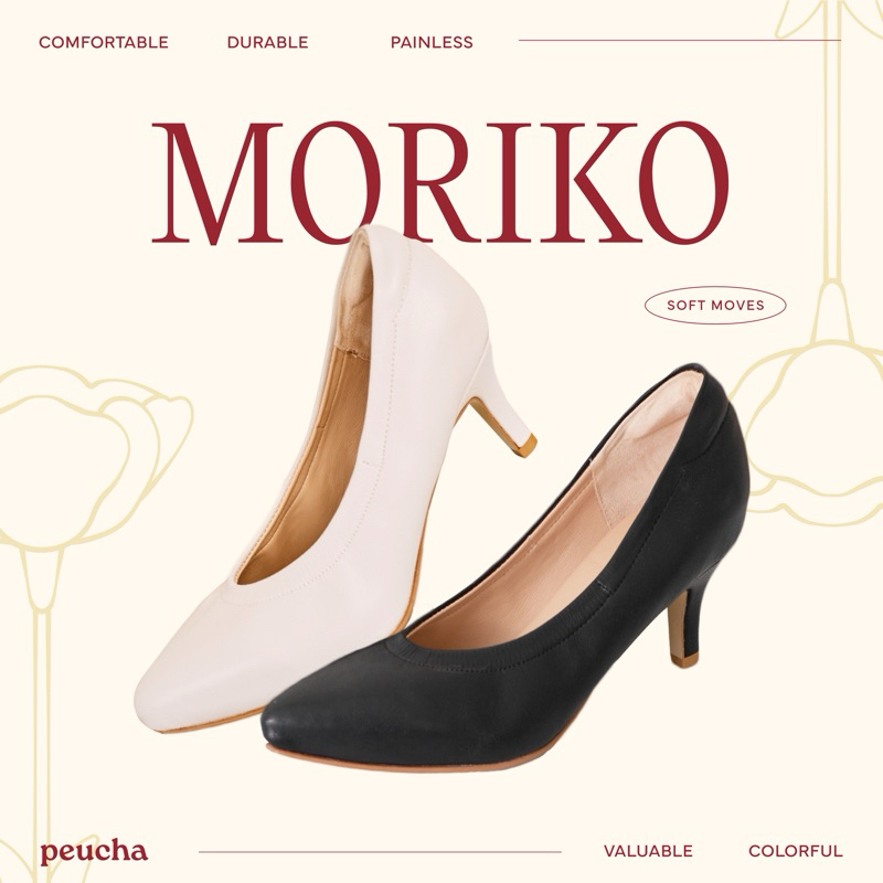 peucha moriko ส้นสูงพื้น memory foam 2 นิ้ว รองเท้ารับปริญญา
