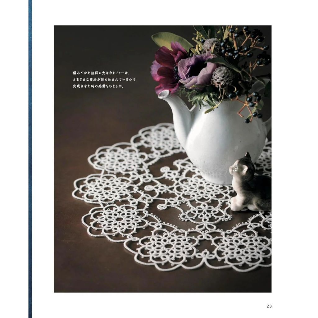 หนังสือญี่ปุ่น-  Tatting lace motifs and doilies  9784529072168