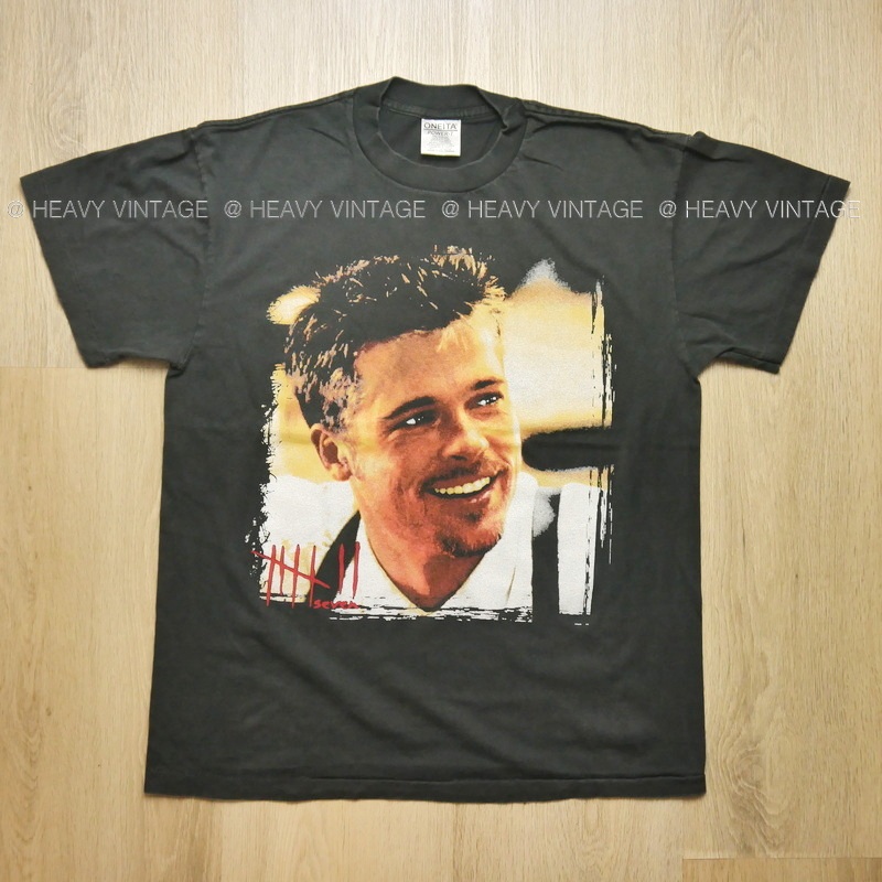 SE7EN SEVEN Legendary Movie BRAD PITT Bio Washed เสื้อวินเทจ เสื้อหนังตำนาน heavy vintage shirt