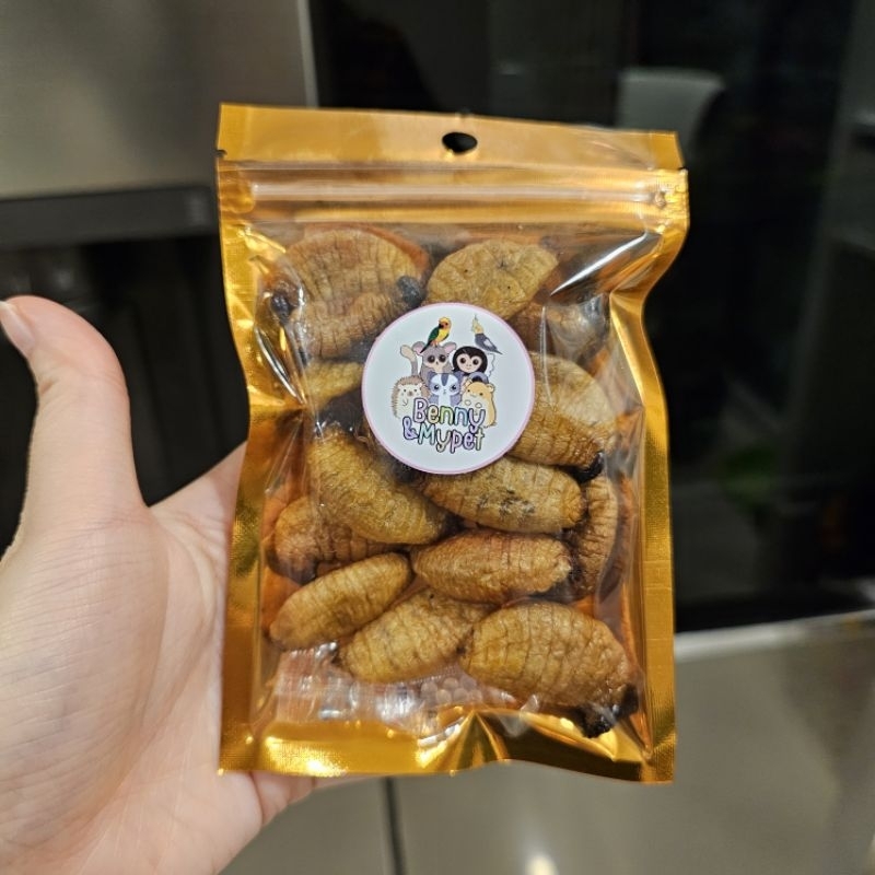 ด้วงสาคูอบ 20 กรัม ด้วงอบ ด้วงสาคู สำหรับ สัตว์เลี้ยง ชูการ์ เม่นแคระ ลิง บุชเบบี้ สัตว์เลี้ยงกินแมลง
