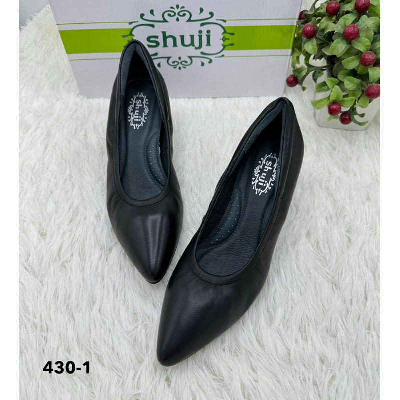 ⭐️พร้องส่ง⭐️Shuji รุ่น 430-1 รองเท้าคัชชู ปลายแหลม หนังแกะแท้💯% ส้นสูง 2 นิ้ว Size 37-41