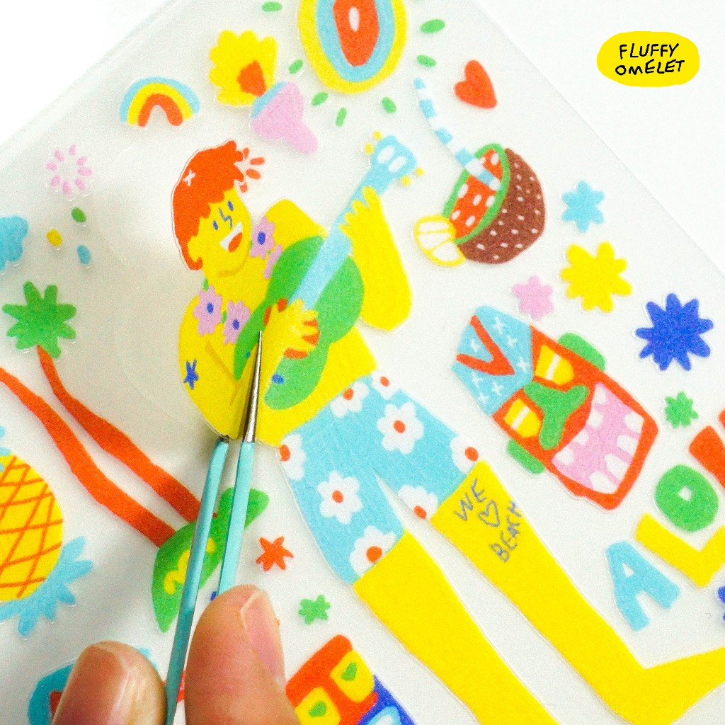 FLUFFY OMELET - TIKI MINI SIZE STICKER