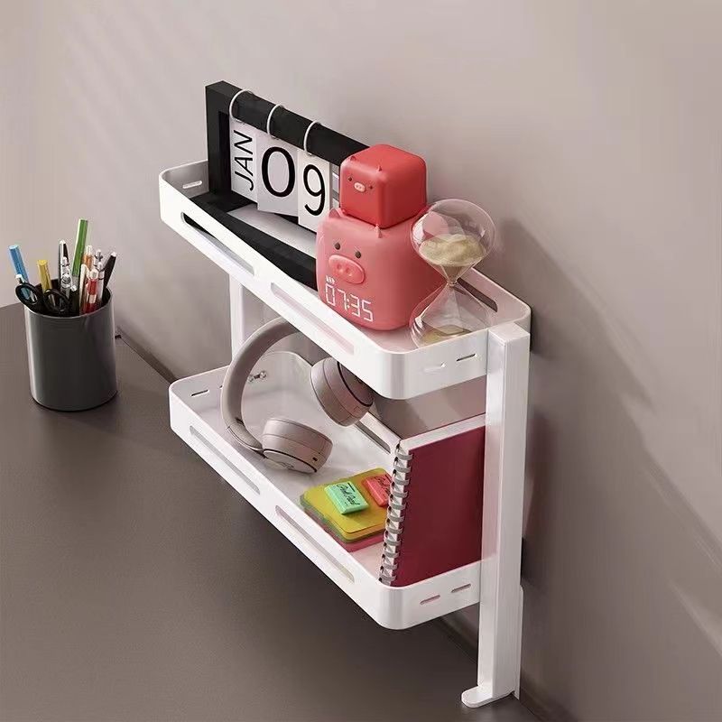 ชั้นเก็บของเดสก์ท็อป ชั้นวางของบนโต๊ะ ชั้นวางของบนโต๊ะคอมพิวเตอร์ ชั้นเก็บของบนโต๊ะทำงาน ไม่ใช้พื้นที่ จัดเก็บของเป็นระเ - รูปที่ 5