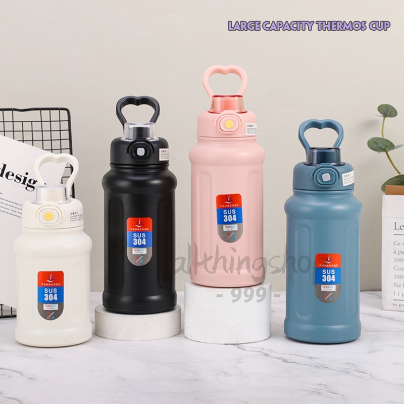 กระบอกน้ำเก็บอุณหภูมิ 650ML.850ML. ขวดกระบอกน้ำ สแตนเลส316 เก็บความร้อน-เย็น มีหูหิ้ว B0165
