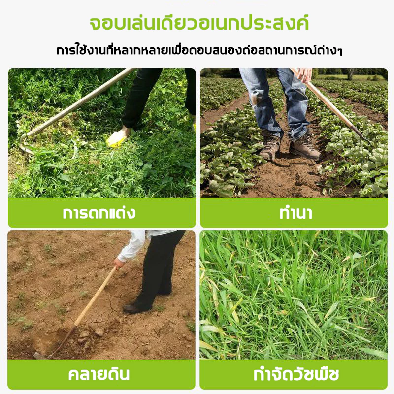 จอบสามเหลี่ยม อุปกรณ์การเกษตร จอบไถพรวนดิน จอบดายหญ้า thumbnail 5